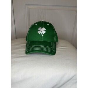Green Shamrock Embroidered Baseball Cap Adjustable Cotton Irish Clover Hat